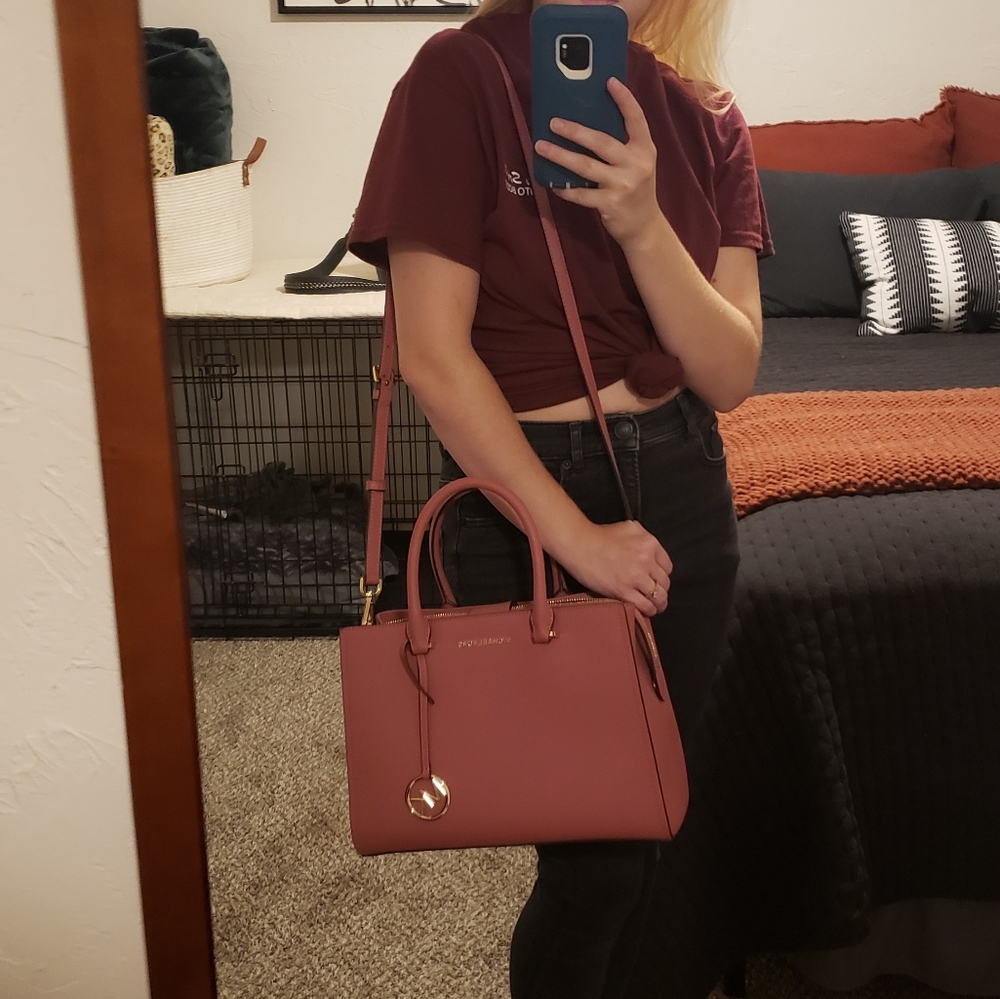 💋SOLD💋 Tulip Michael Kors Large Satchel - Picture 16 of 16
